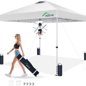 Acepic 10x10 Pop Up Canopy Tent, Easy Setup Portable Shelter, White, 10*10